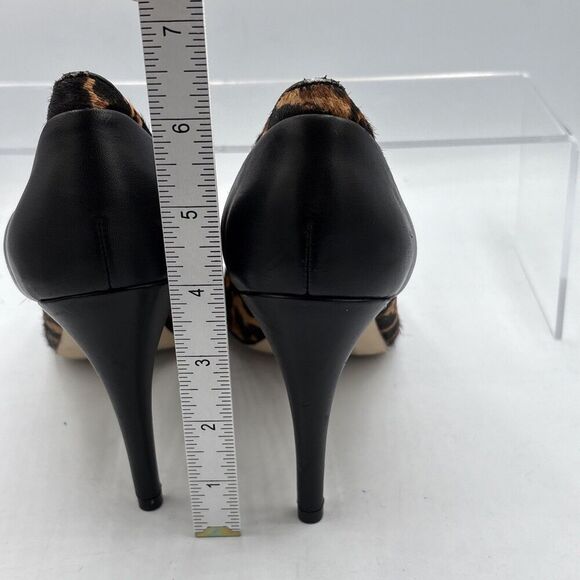 Louise Et Cie Jamesia Leopard Calf Hair Peep Toe Heels Sz 8M Animal Print Chic - Picture 5 of 11